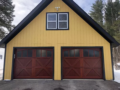 2x 9x7 Allegheney River with 6 lite arched top in a custom stain finish